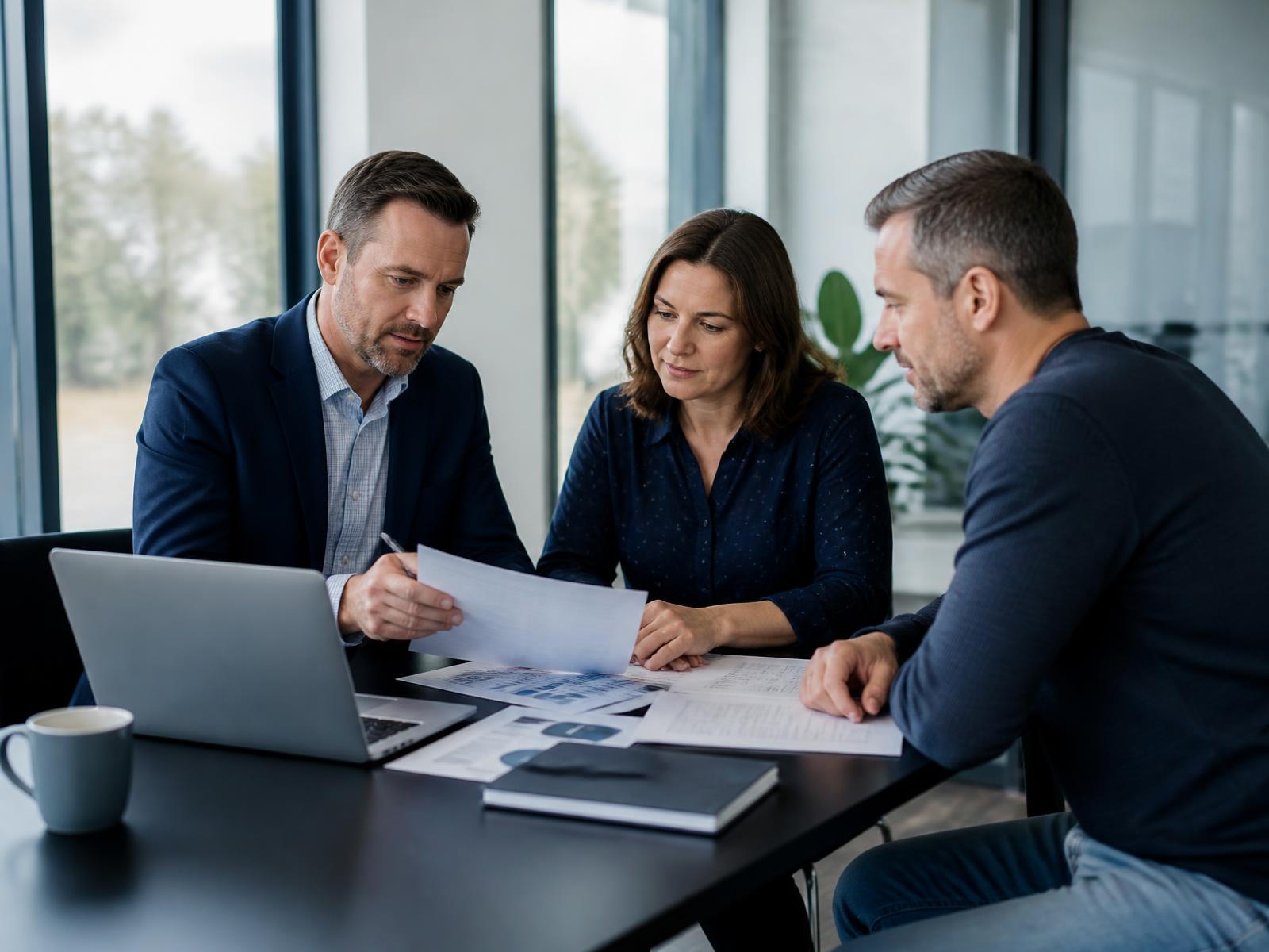 GBB Consulting LLC advisors reviewing documents with a small business owner